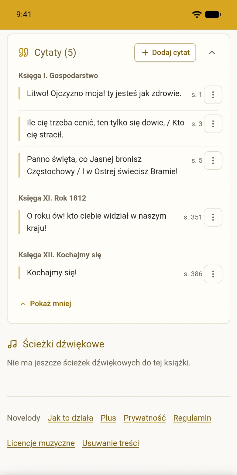Cytaty z książki pogrupowane według rozdziałów