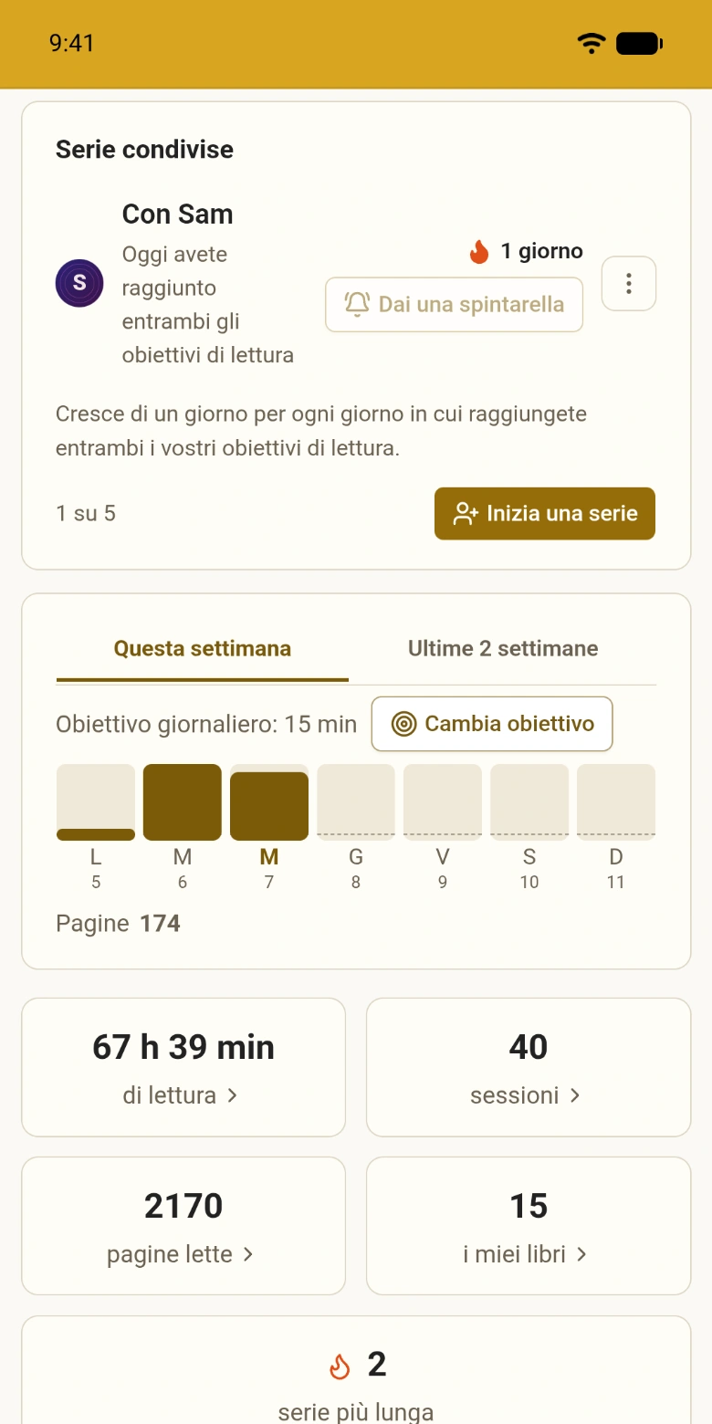 Una serie di lettura condivisa con un’altra persona