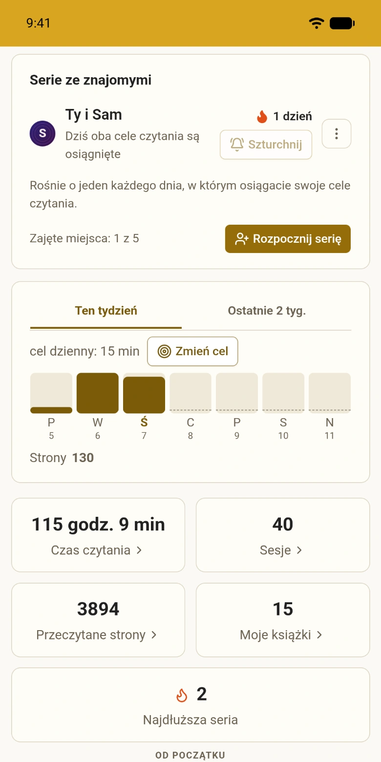 Seria czytania prowadzona ze znajomą osobą