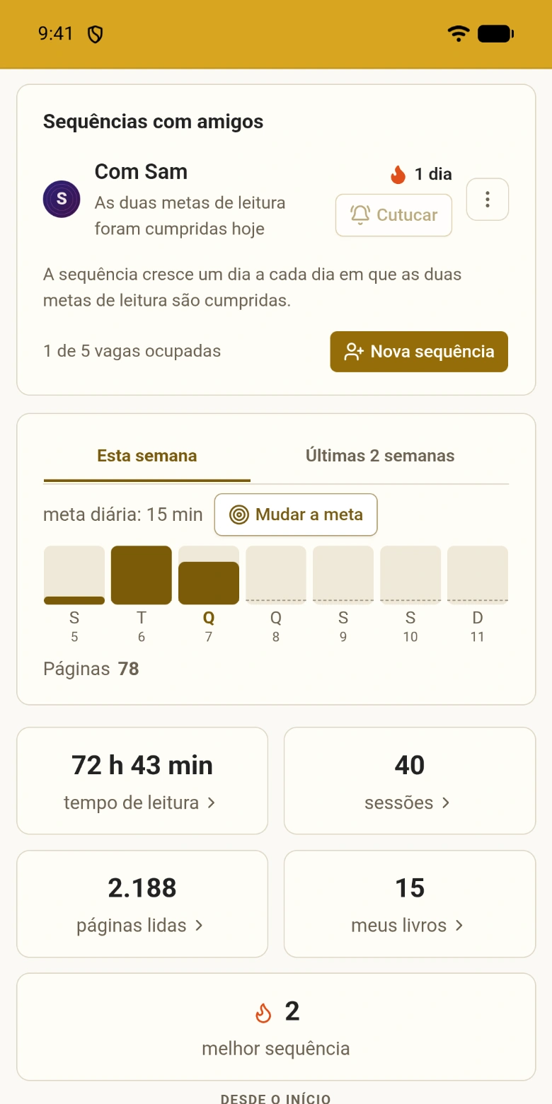 Uma sequência de leitura mantida com outra pessoa